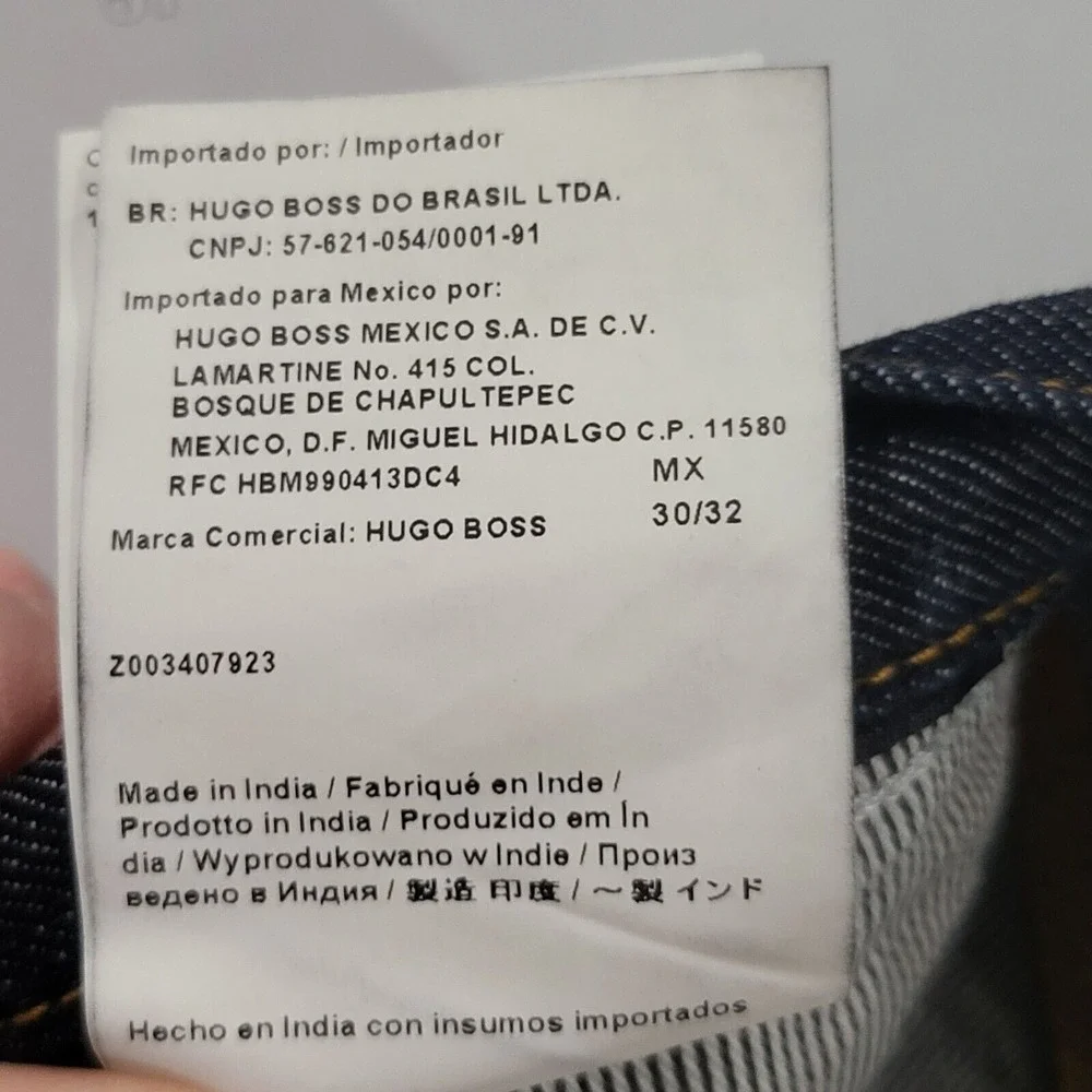 Hugo Boss Jeans Mens 30x28 Blue Alabama Dark Relaxed Straight Designer Tag 30x32